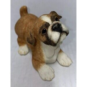 Country Artists Puppies Dog Figurine Bulldog Puppy Hand Painted Home Decor NEW